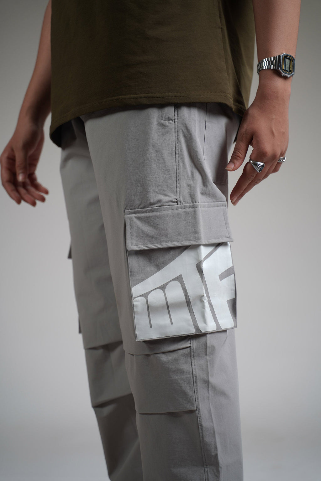 Ice Grey Parachute Pants