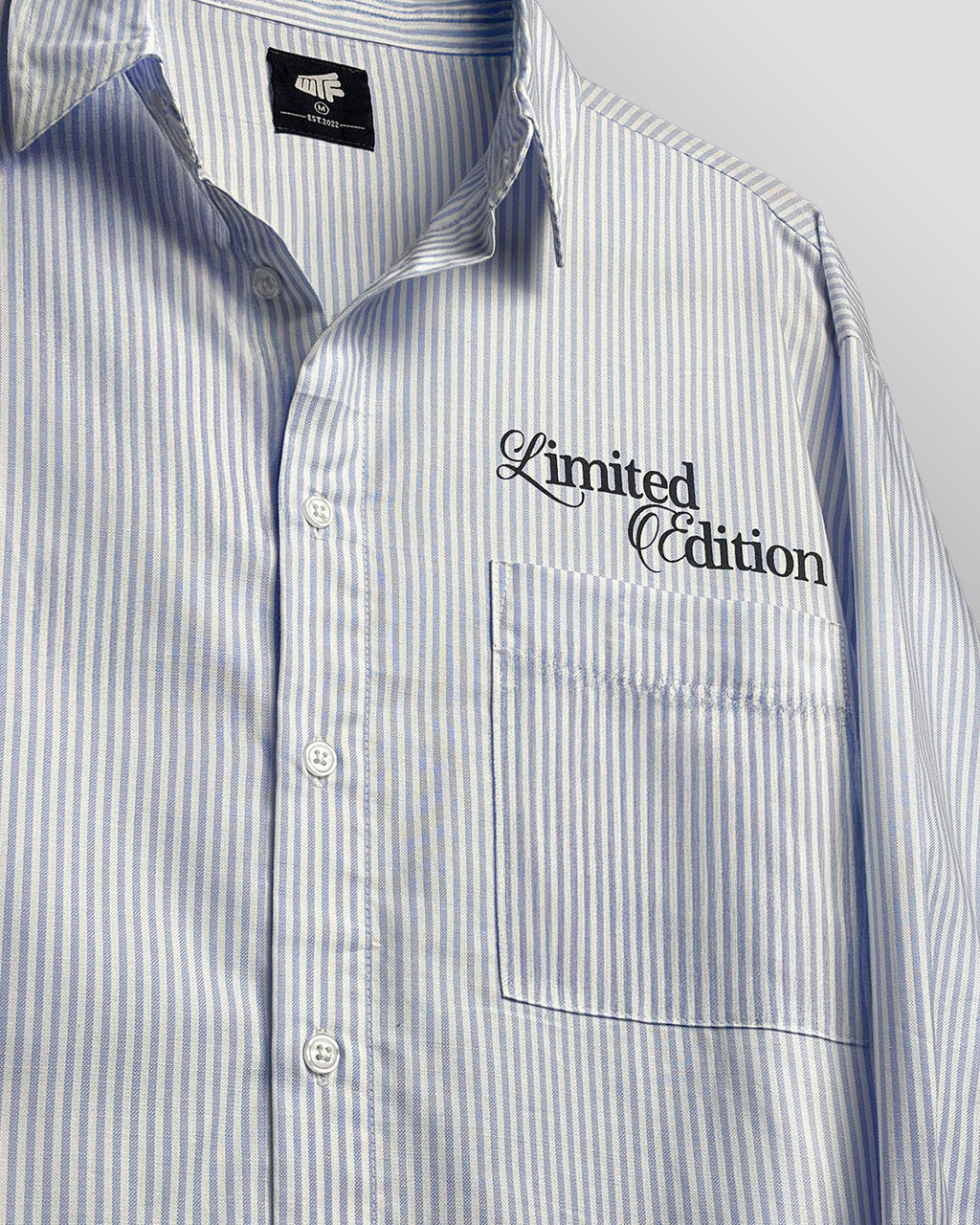 Twenties Blue and White Full Sleeves Striped Shirt