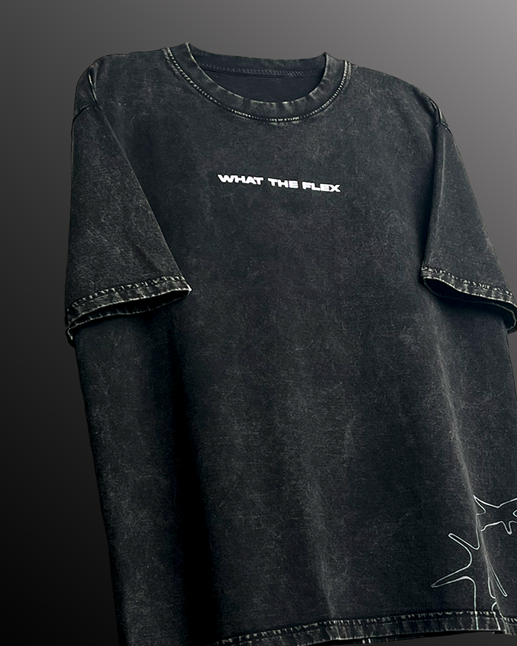 Apocalyptic Black Printed Acid Wash T-Shirt