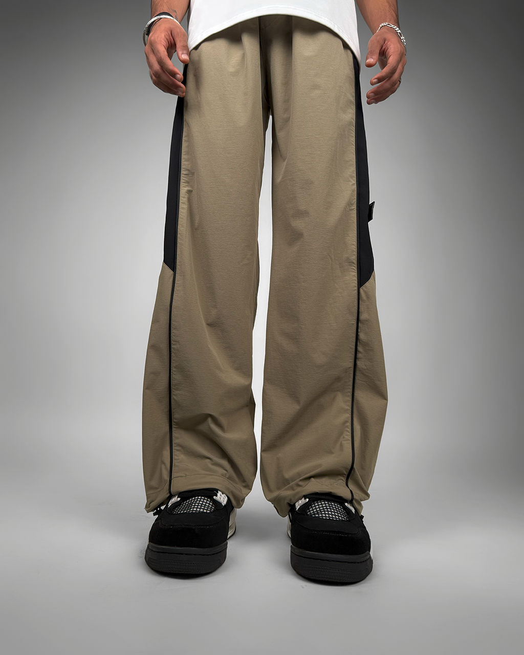 Beige Core Parachute Pants