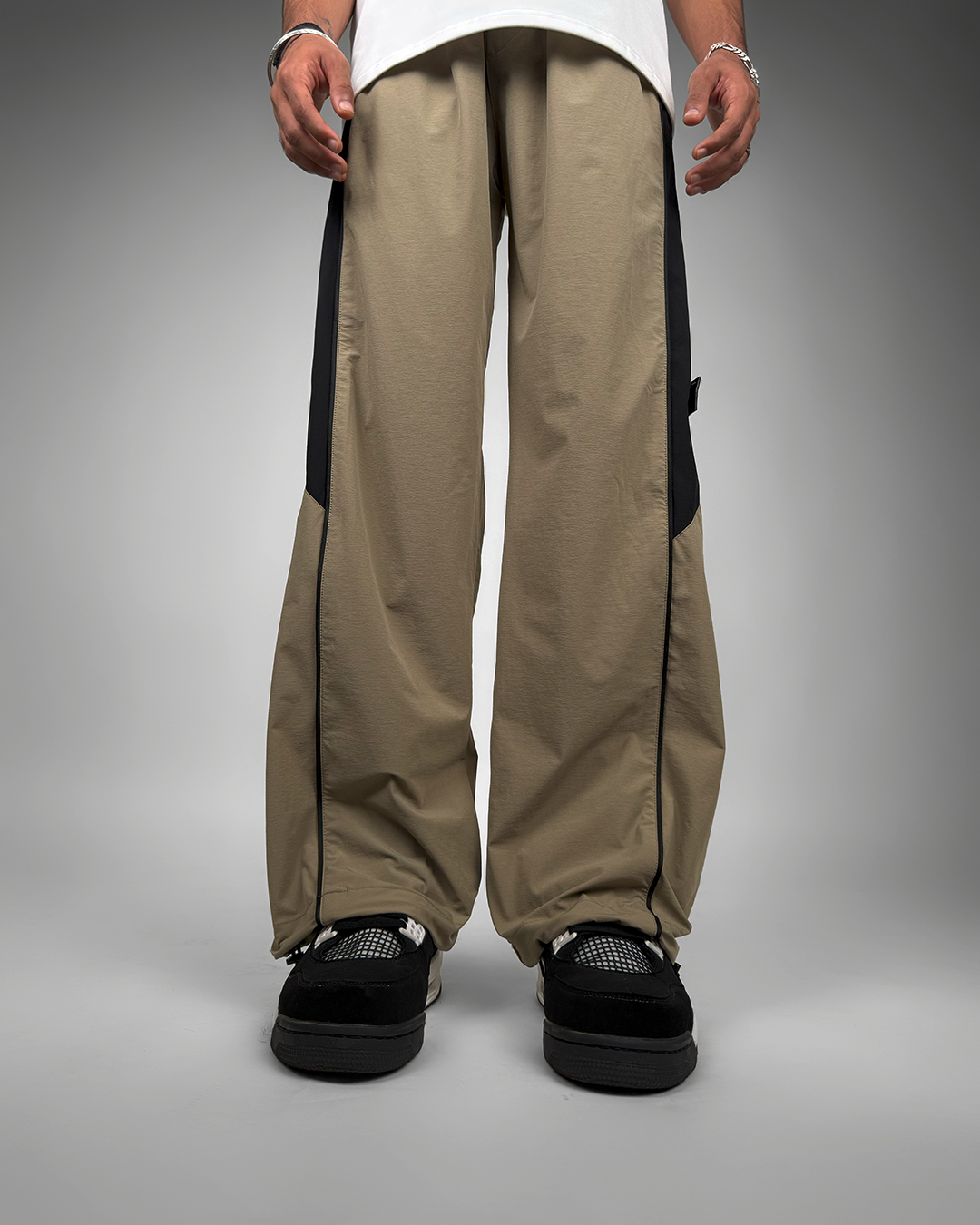 Beige Core Parachute Pants