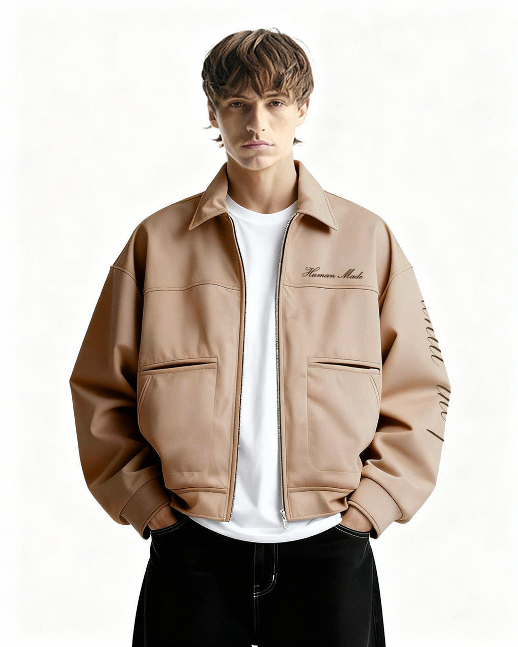 HUMAN MADE CREAM SUEDE JACKET