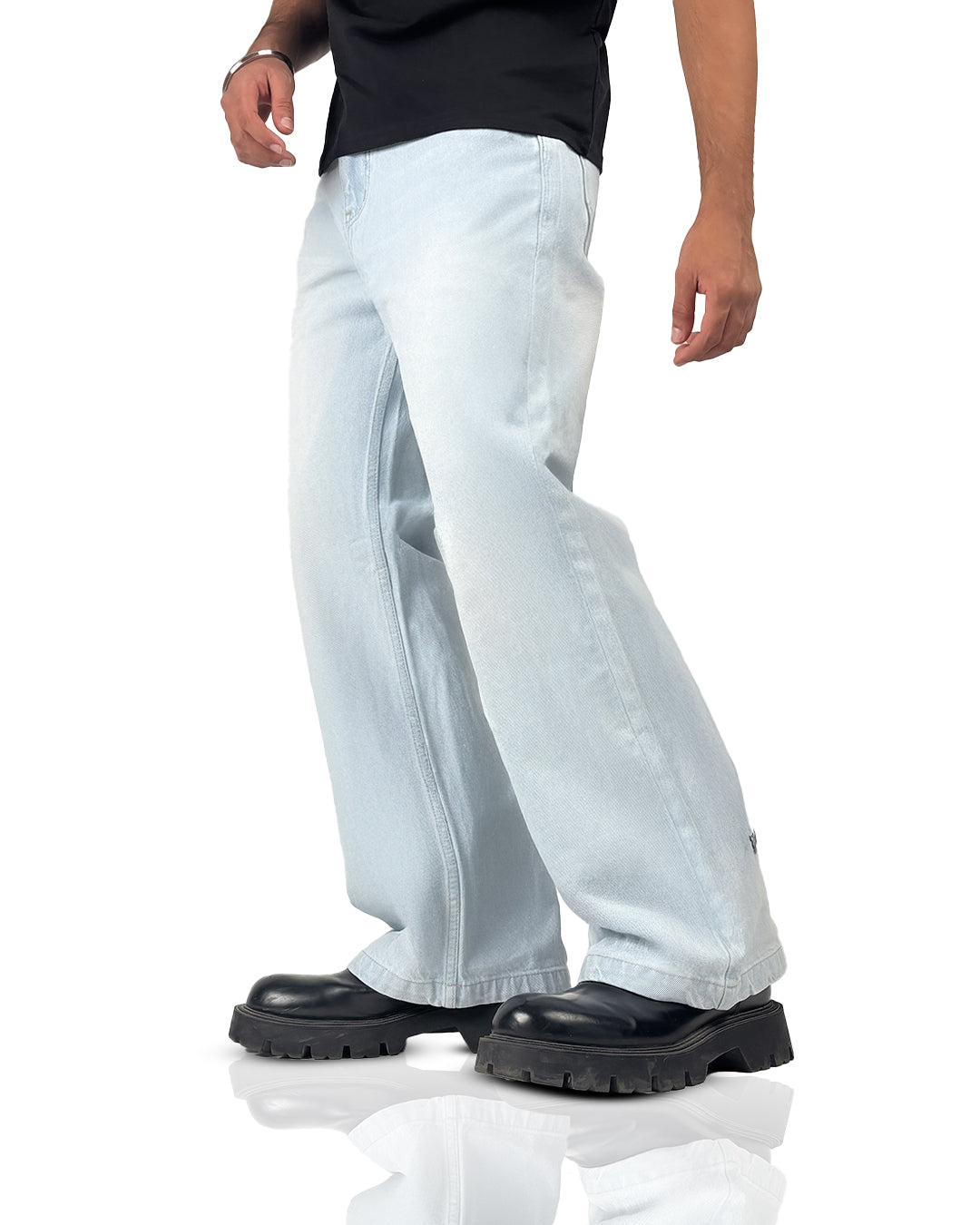 Blue Wide Flared Jeans