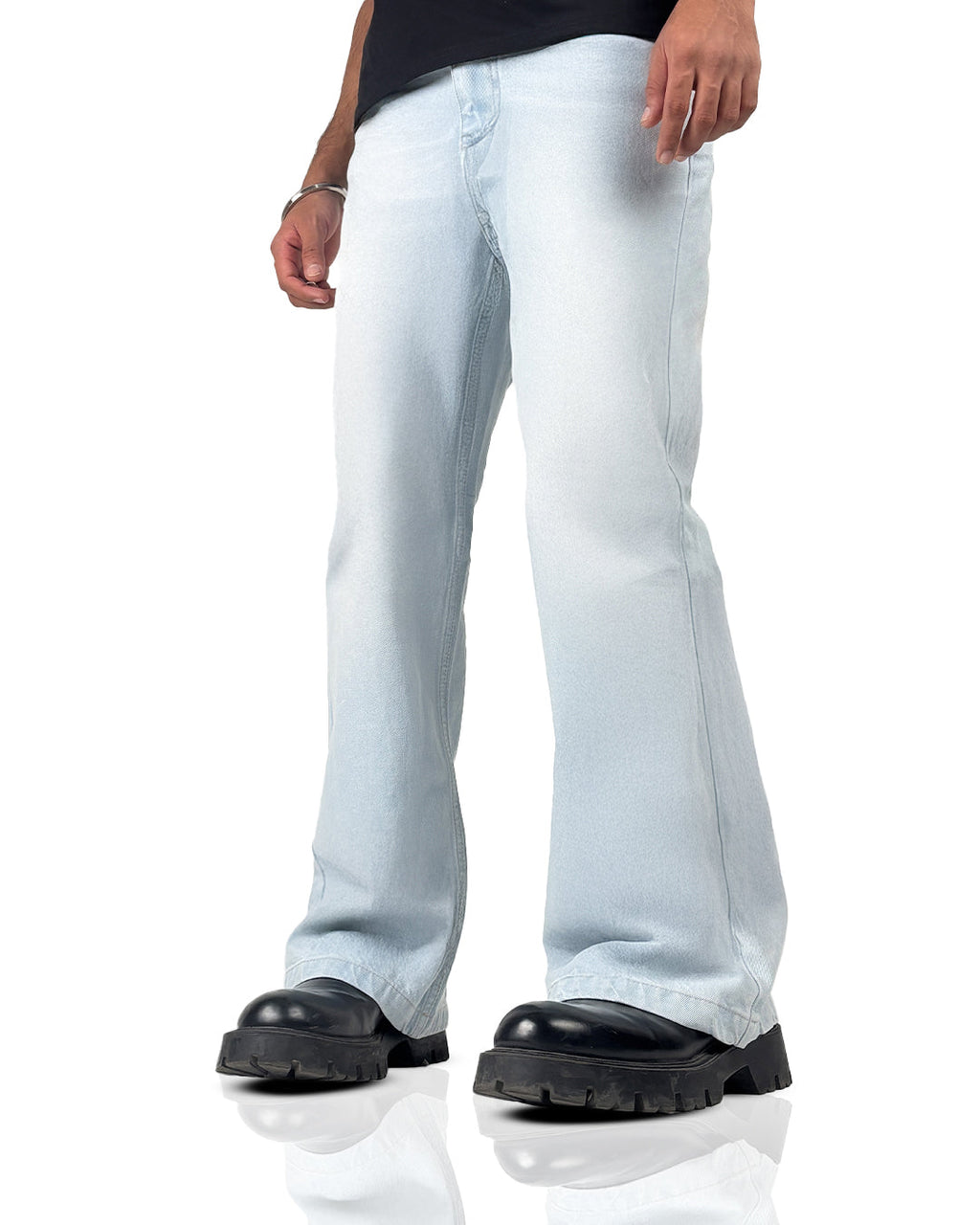 Blue Wide Flared Jeans