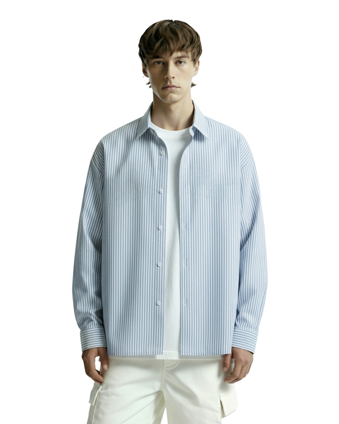 Basic Blue Striped Shirt