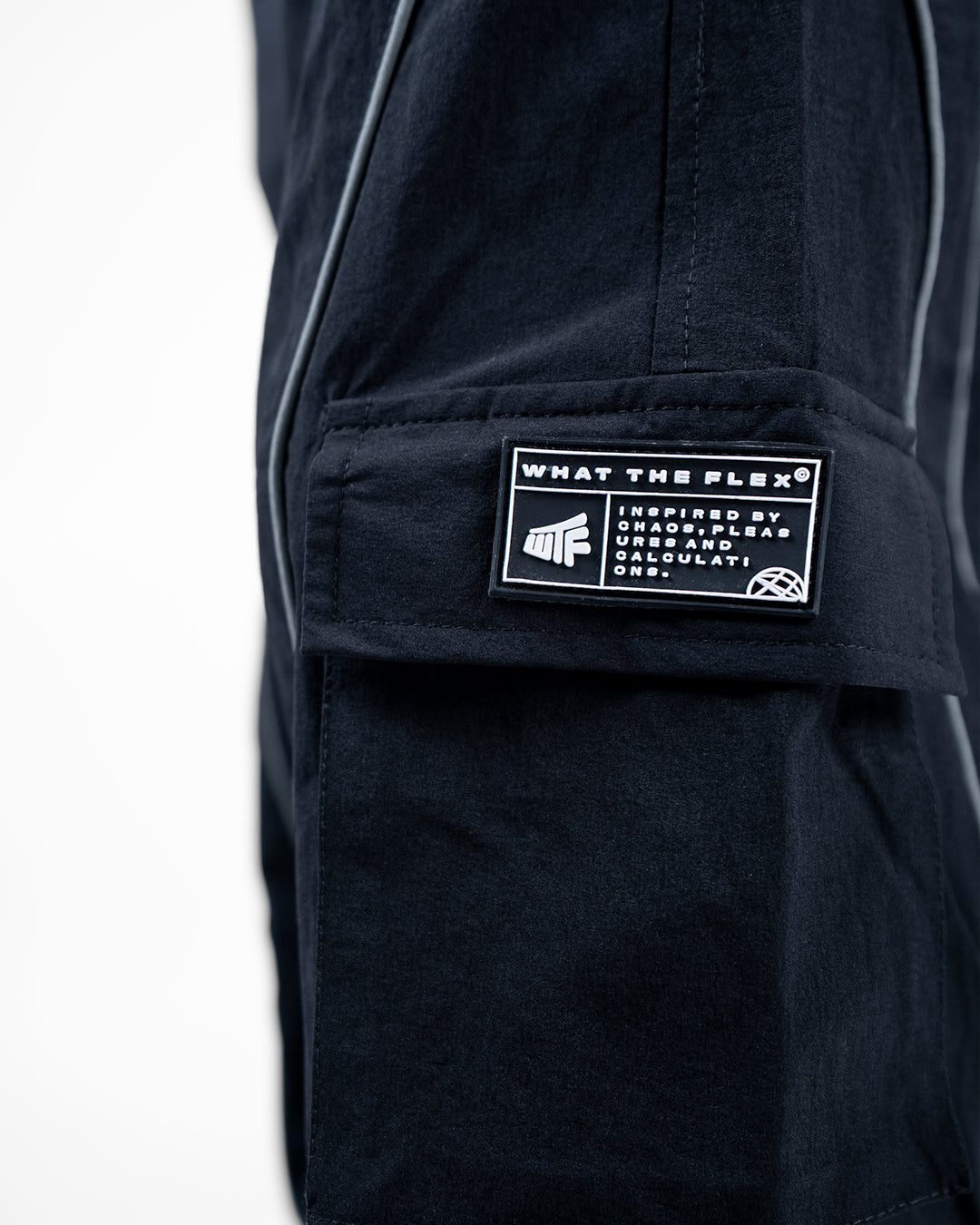 Black Edgy Parachute Pants