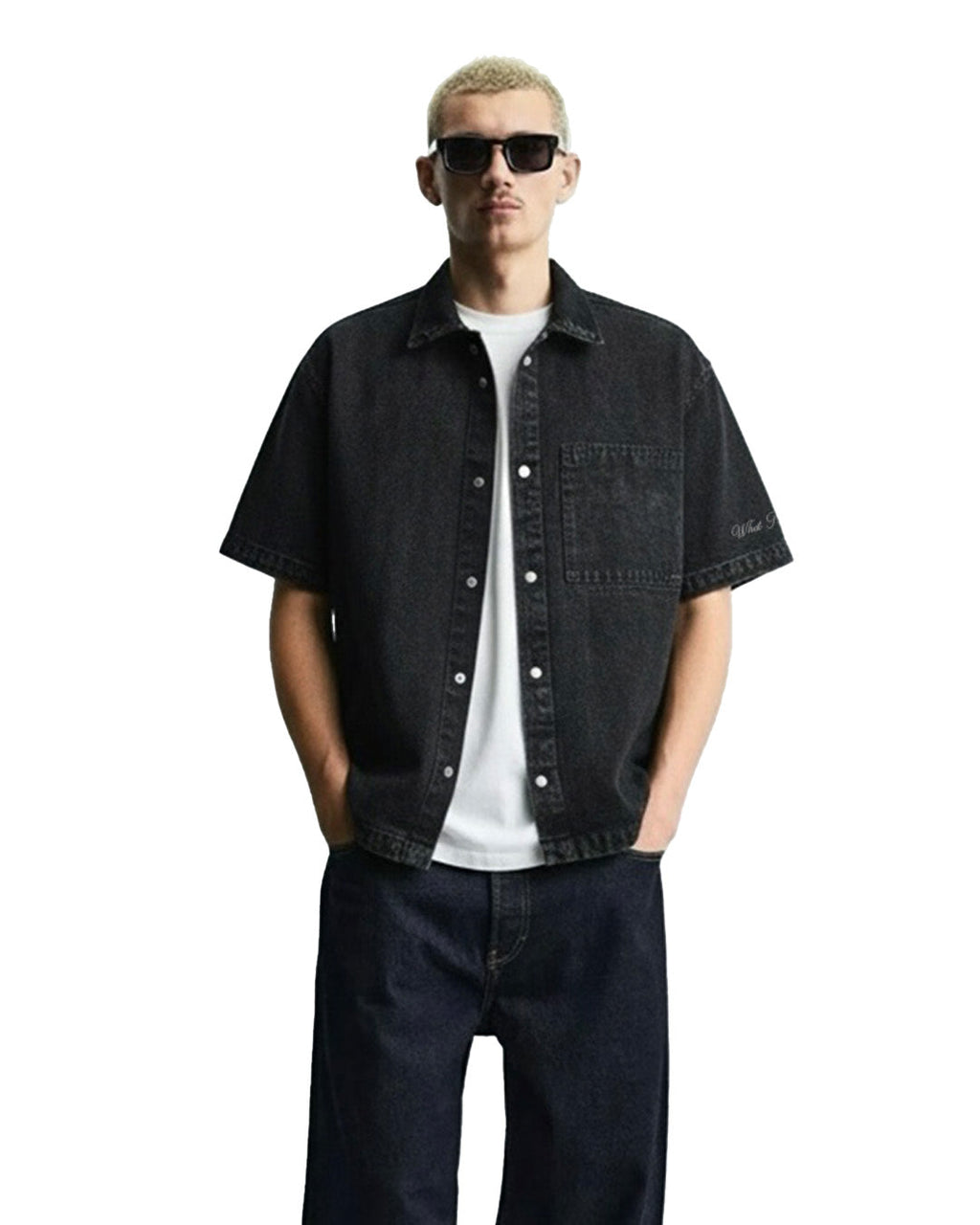 Black Half Sleeve Denim Layer