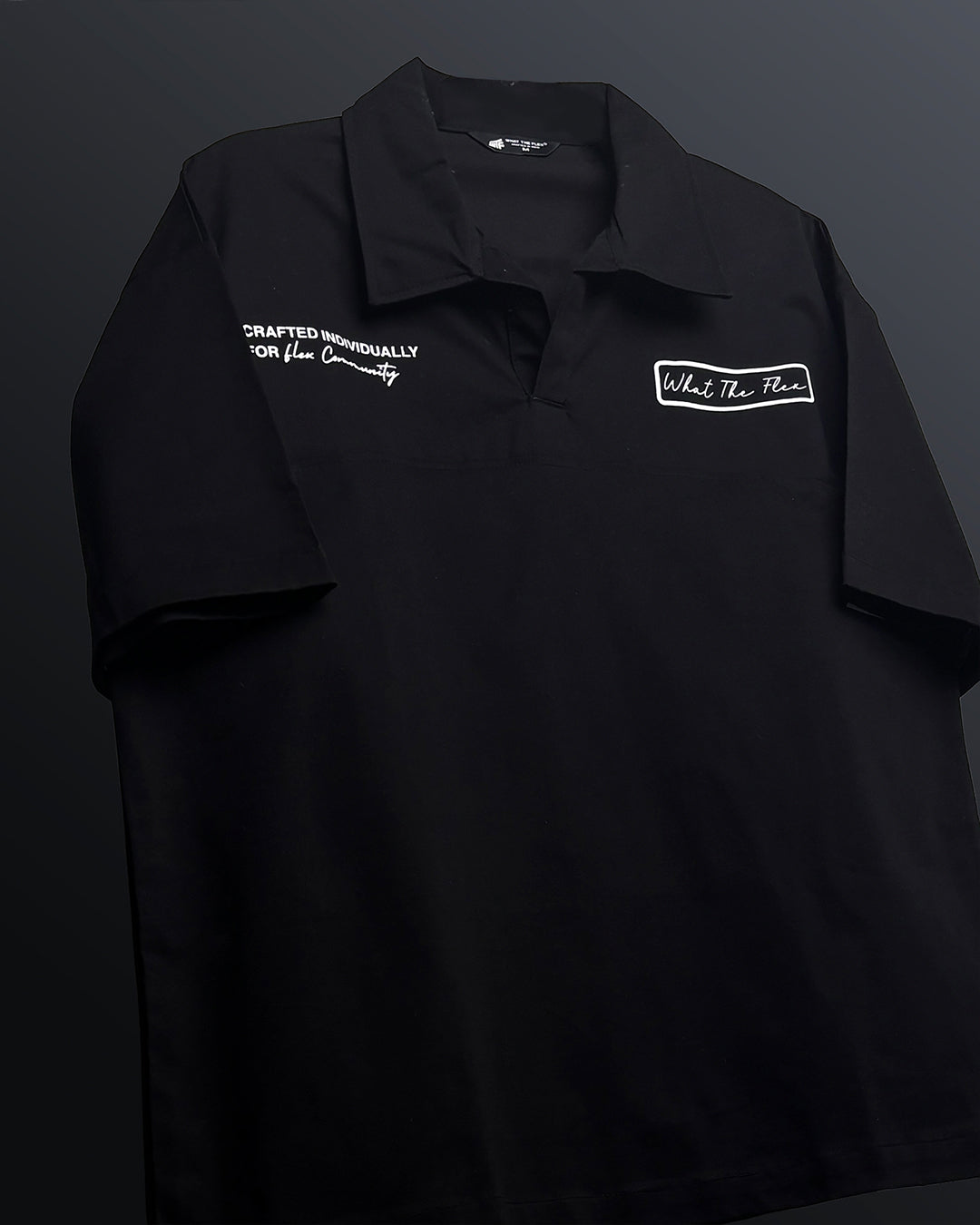 Black Retro Cotton Polo T-Shirt