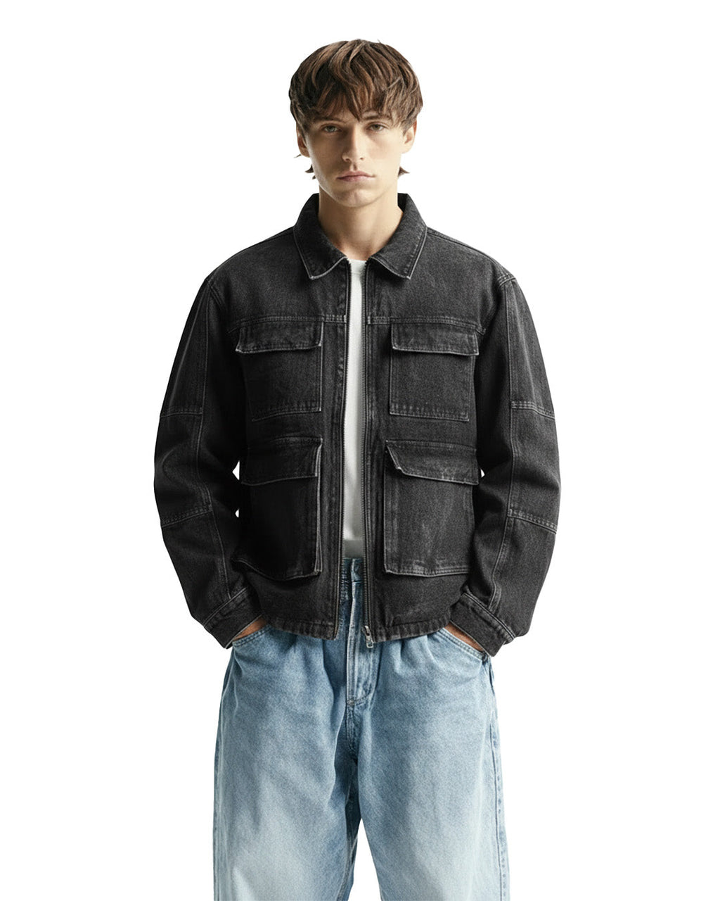 Charcoal Black Denim Jacket - Exclusive