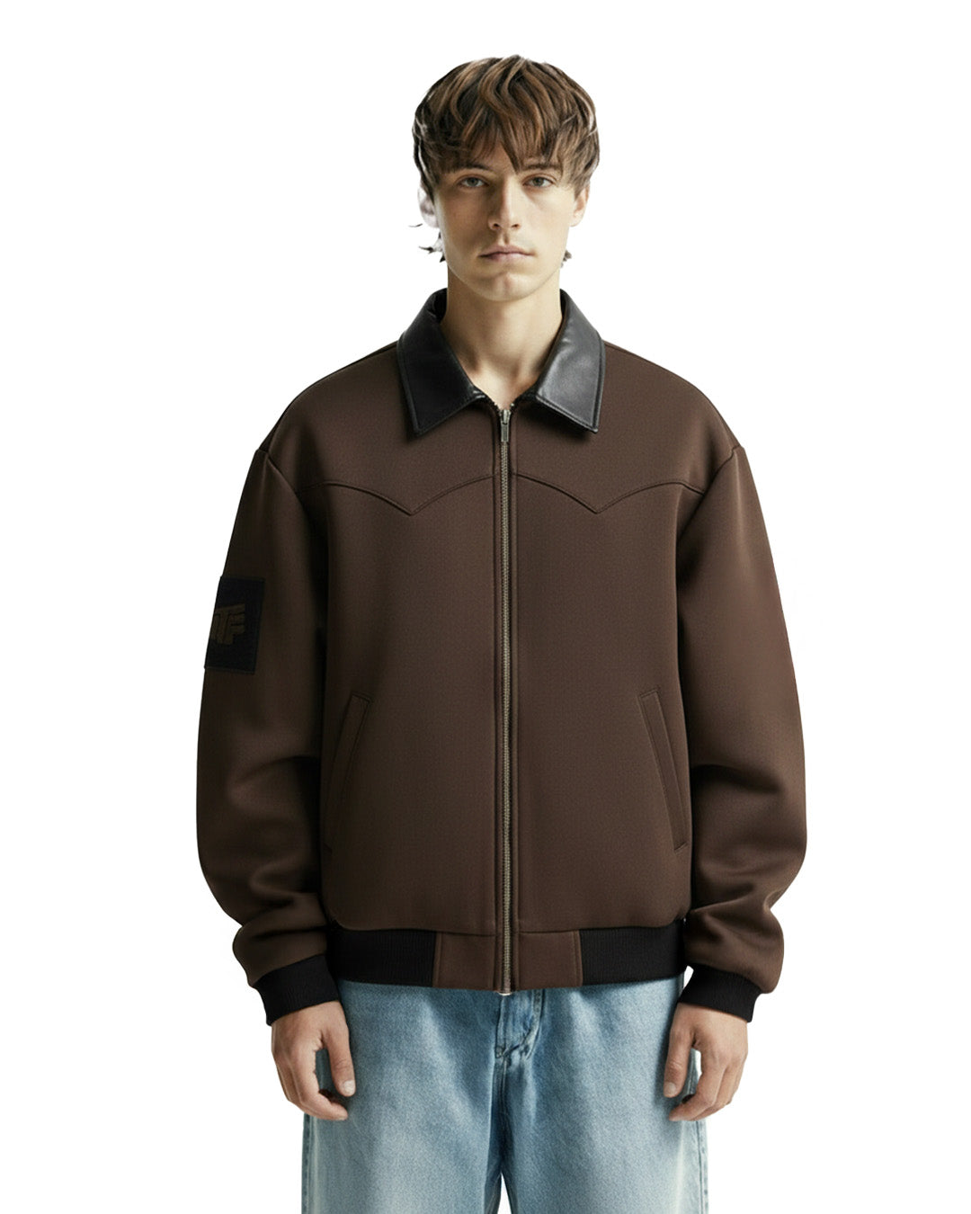 Cocoa Leather Cut Jacket