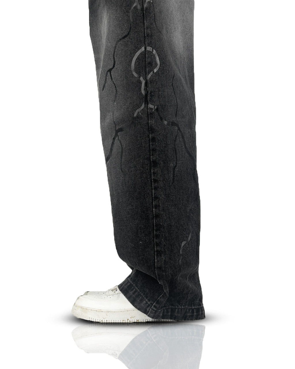 Electric Black Baggy Denim Jeans