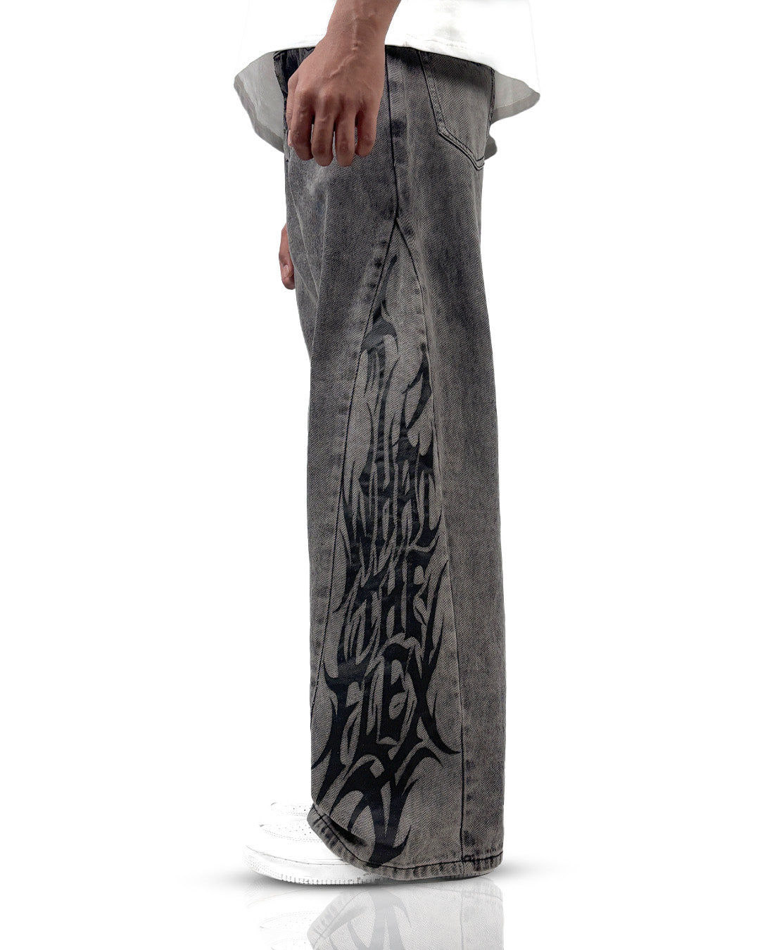 The Flex Symbol Grey Baggy Jeans