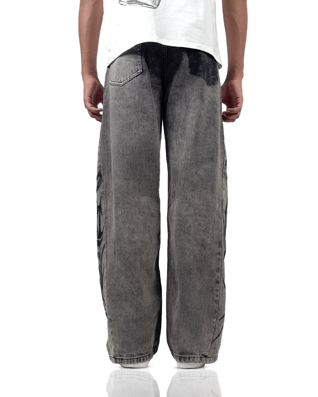 The Flex Symbol Grey Baggy Jeans