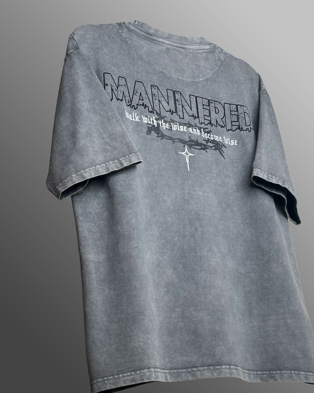 Mannered Grey Acid Wash T-Shirt