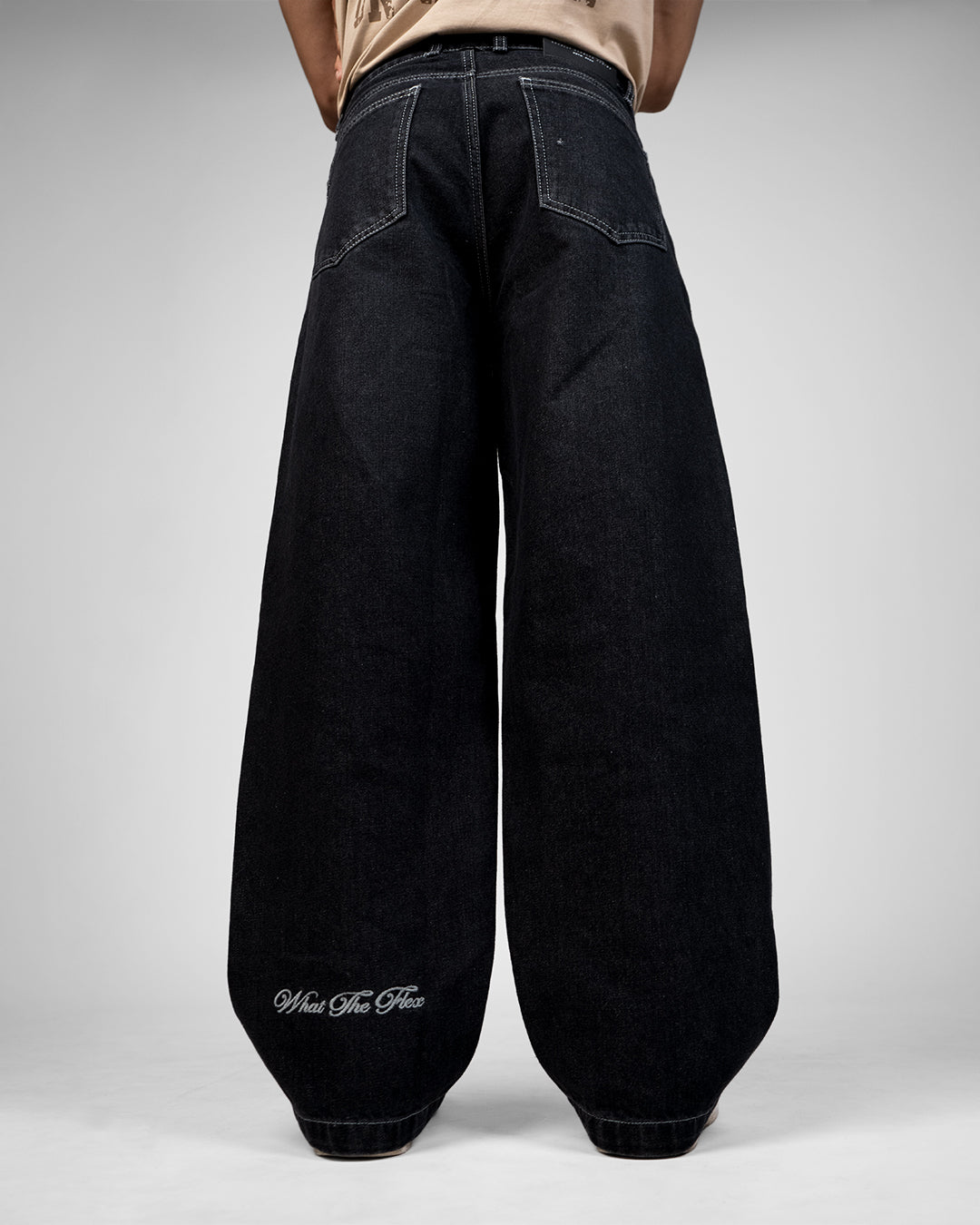 Midnight Black Baggy Denim Jeans