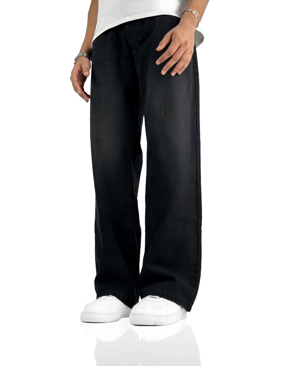 Charcoal Black Straight Cut Jeans