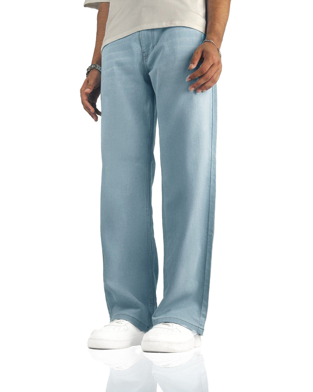 Ice Blue Straight Cut Jeans