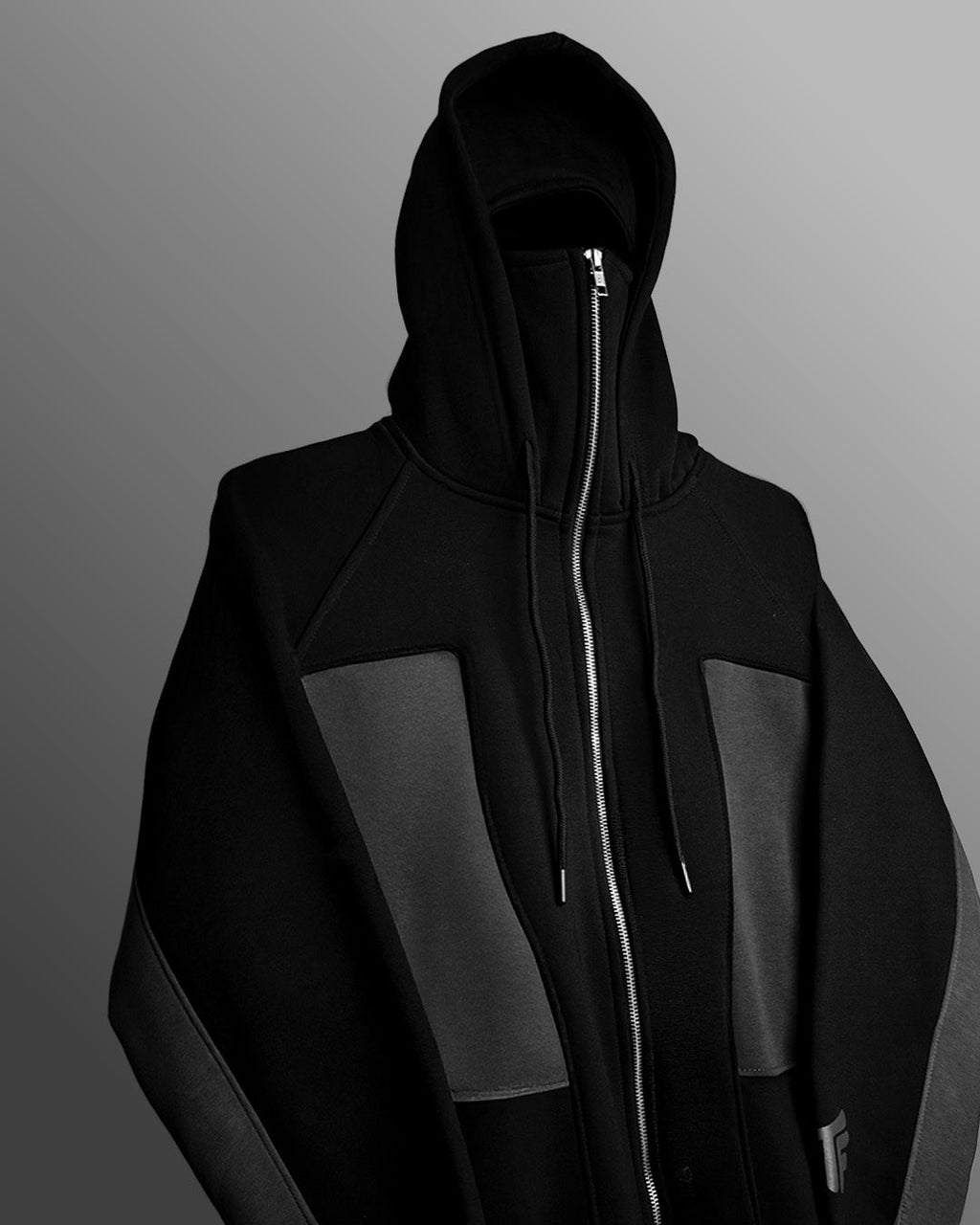 Ninja Masked Zipper Black Hoodie