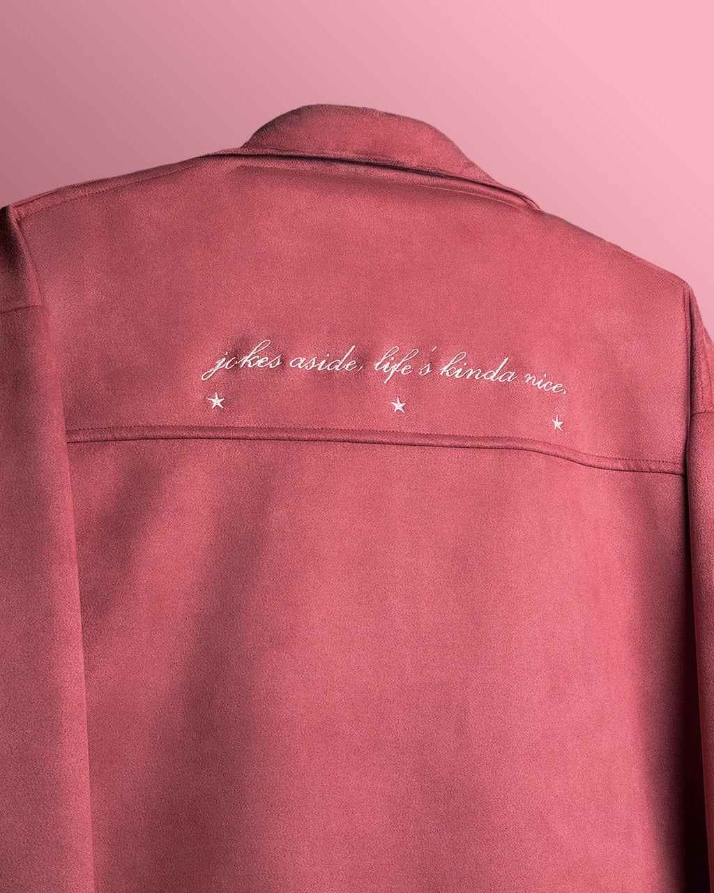 LIFE'S NICE CORAL  SUEDE JACKET