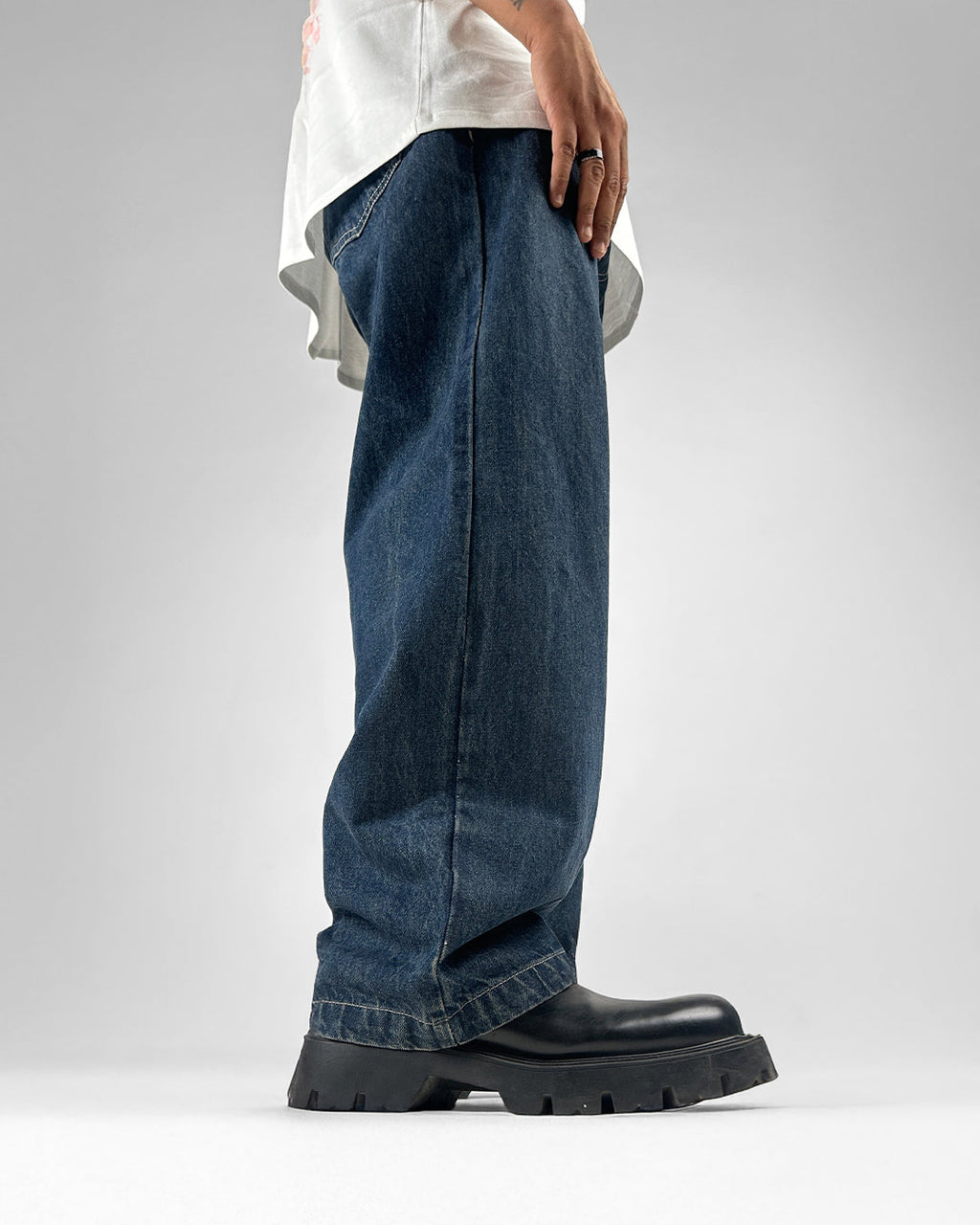 Phantom Blue Baggy Denim Jeans