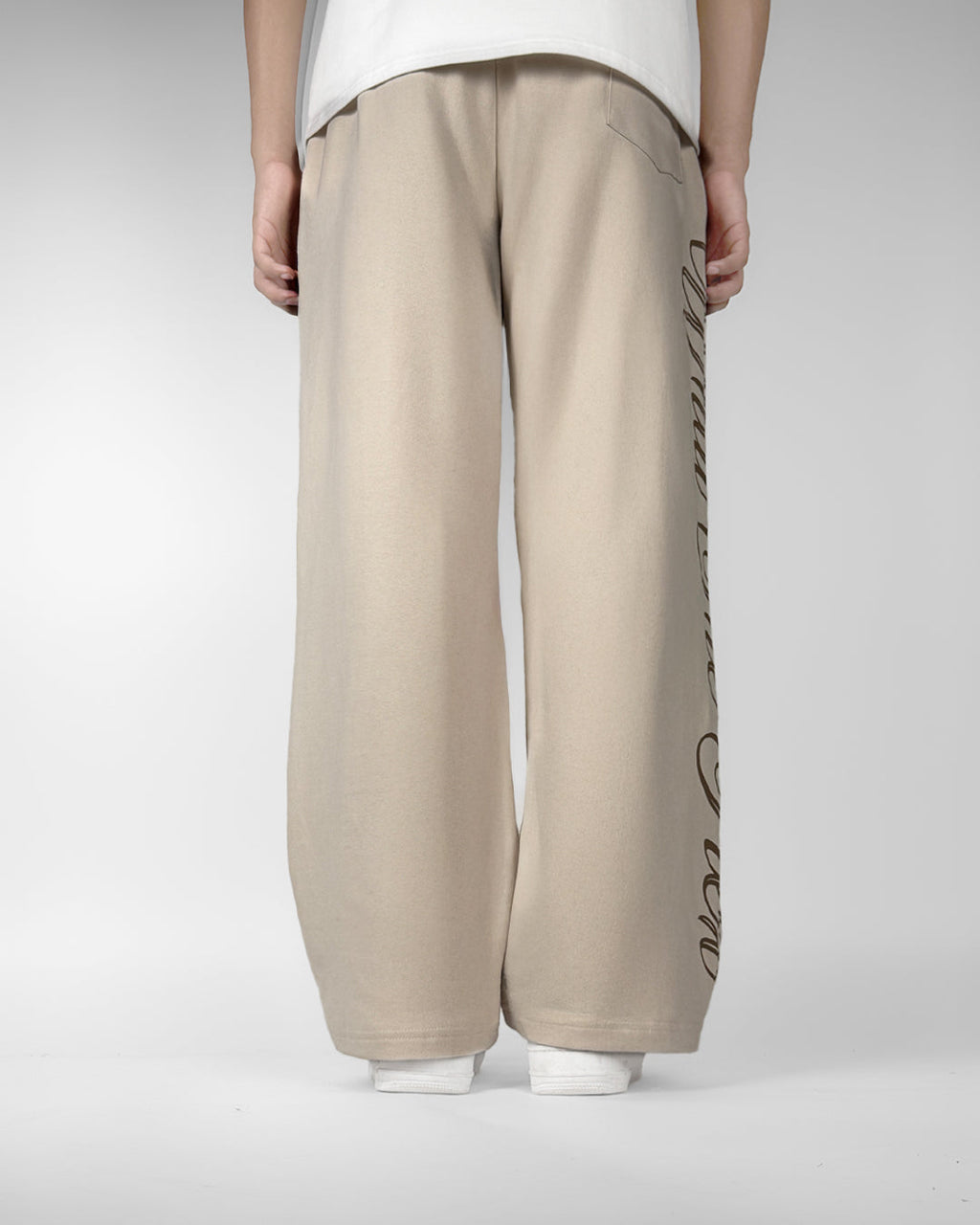 Scripted Cream Essential Cotton Pants
