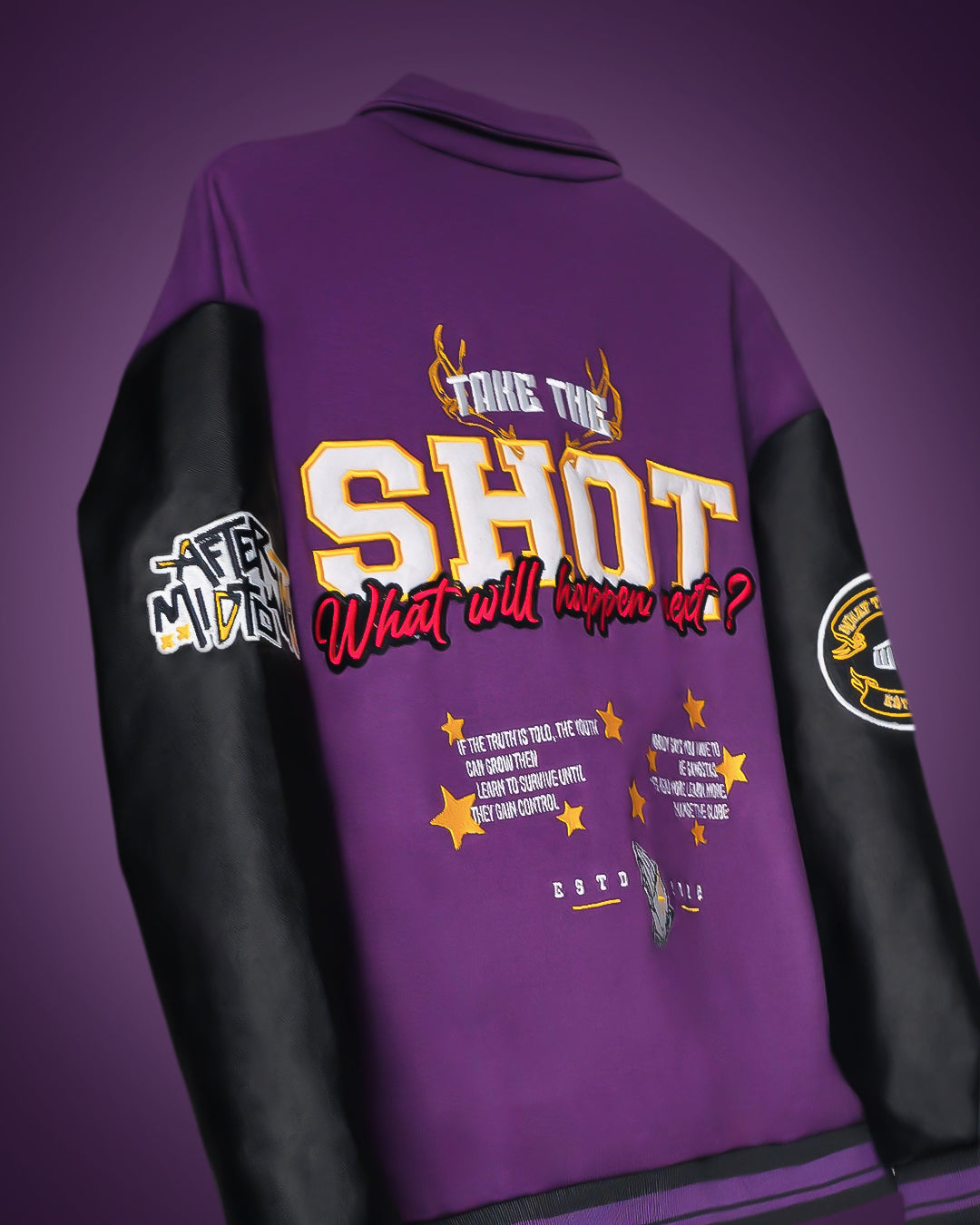 Take the Shot Purple Varsity Jacket