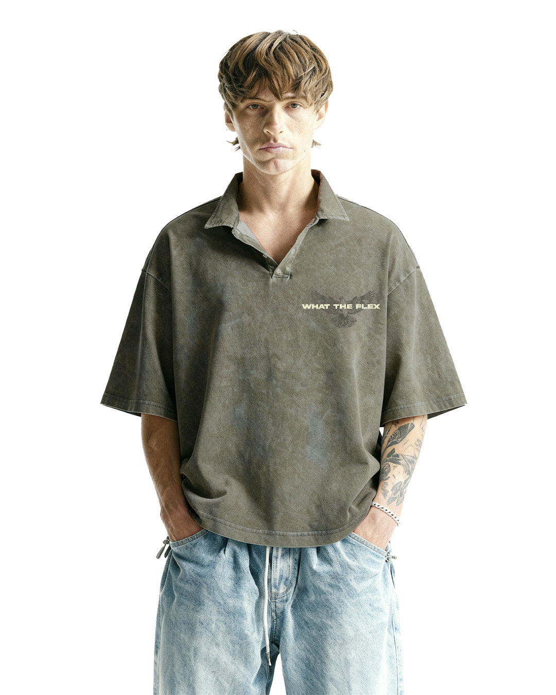 THANK GOD OVERSIZED POLO TSHIRT