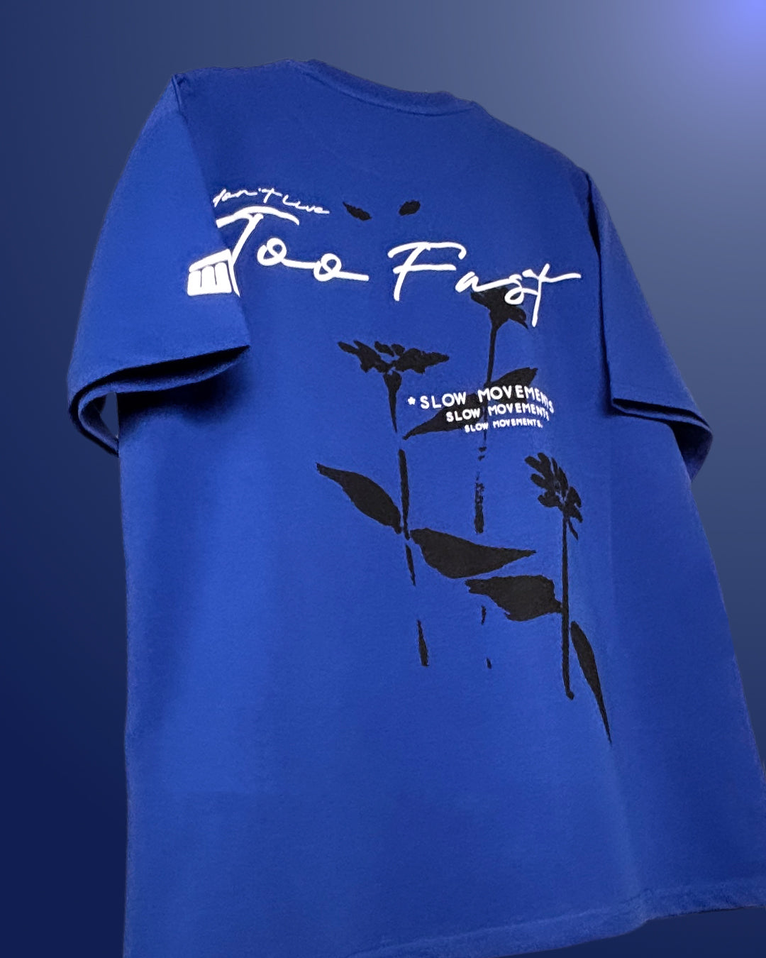 Too Fast Oversized Heavyweight Blue T-shirt