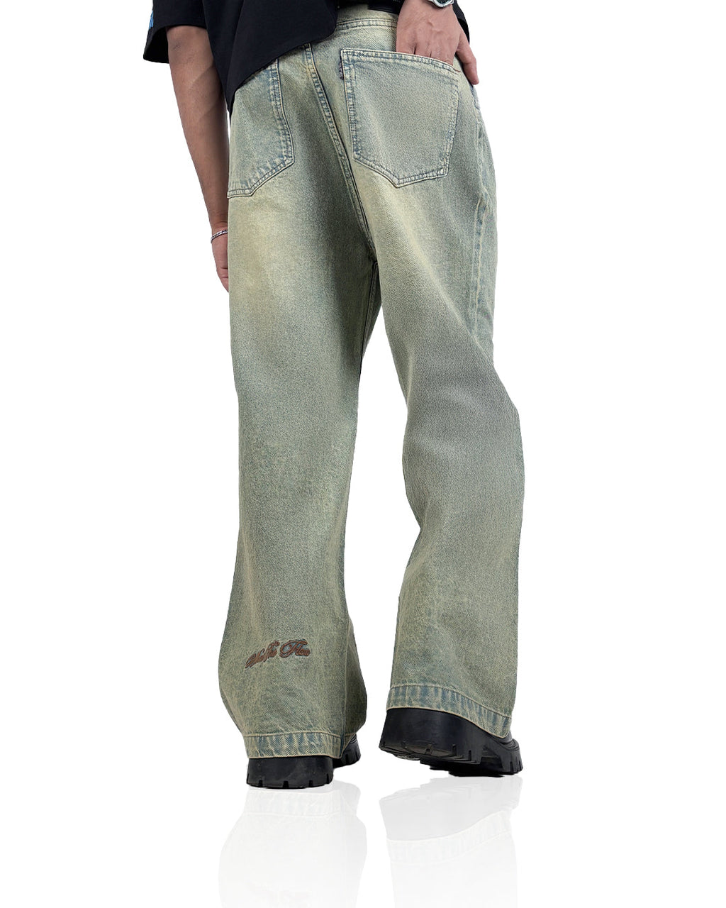 Vintage Blue Wide Flared Jeans