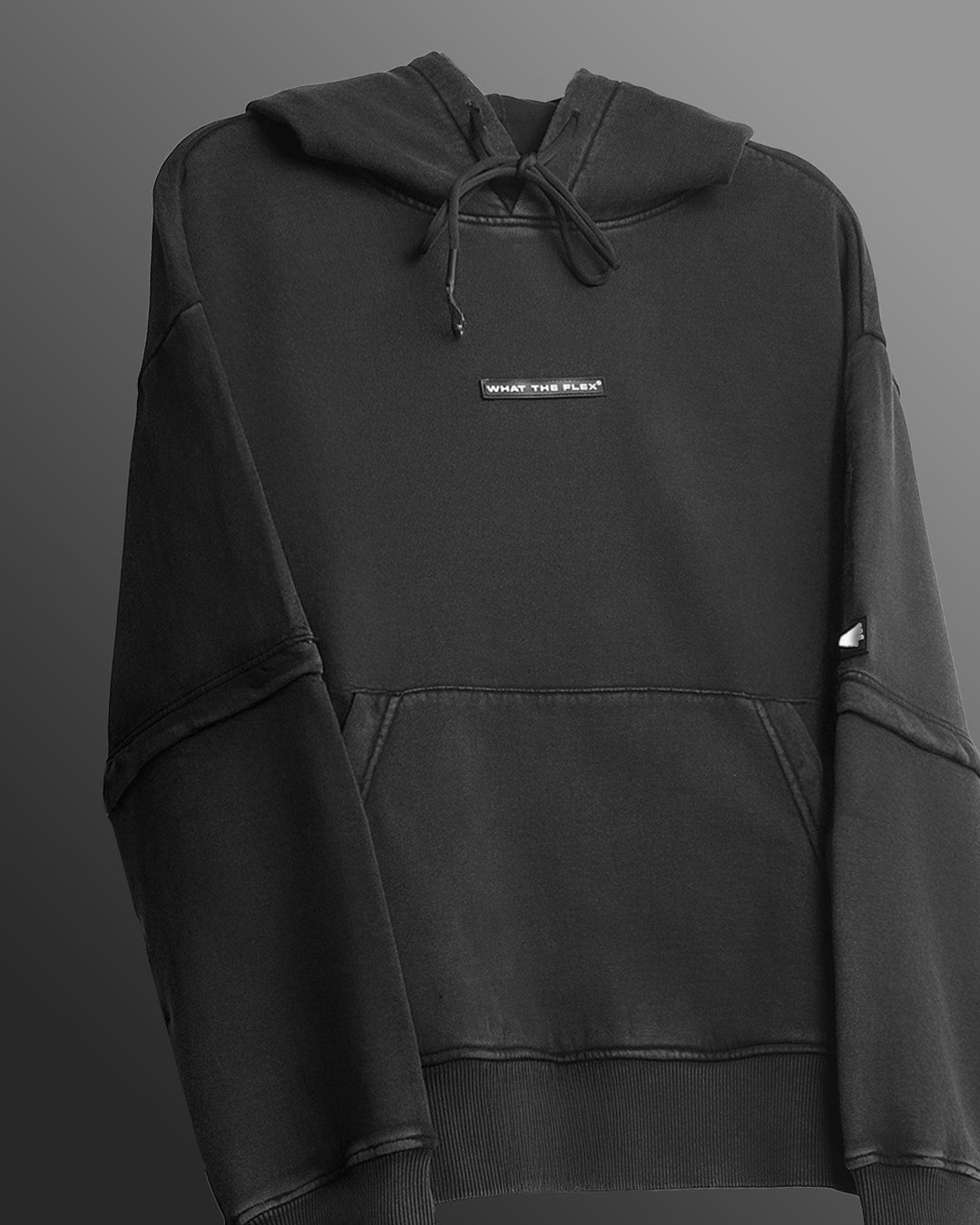 Washed Out Black Boxy-Fit Hoodie