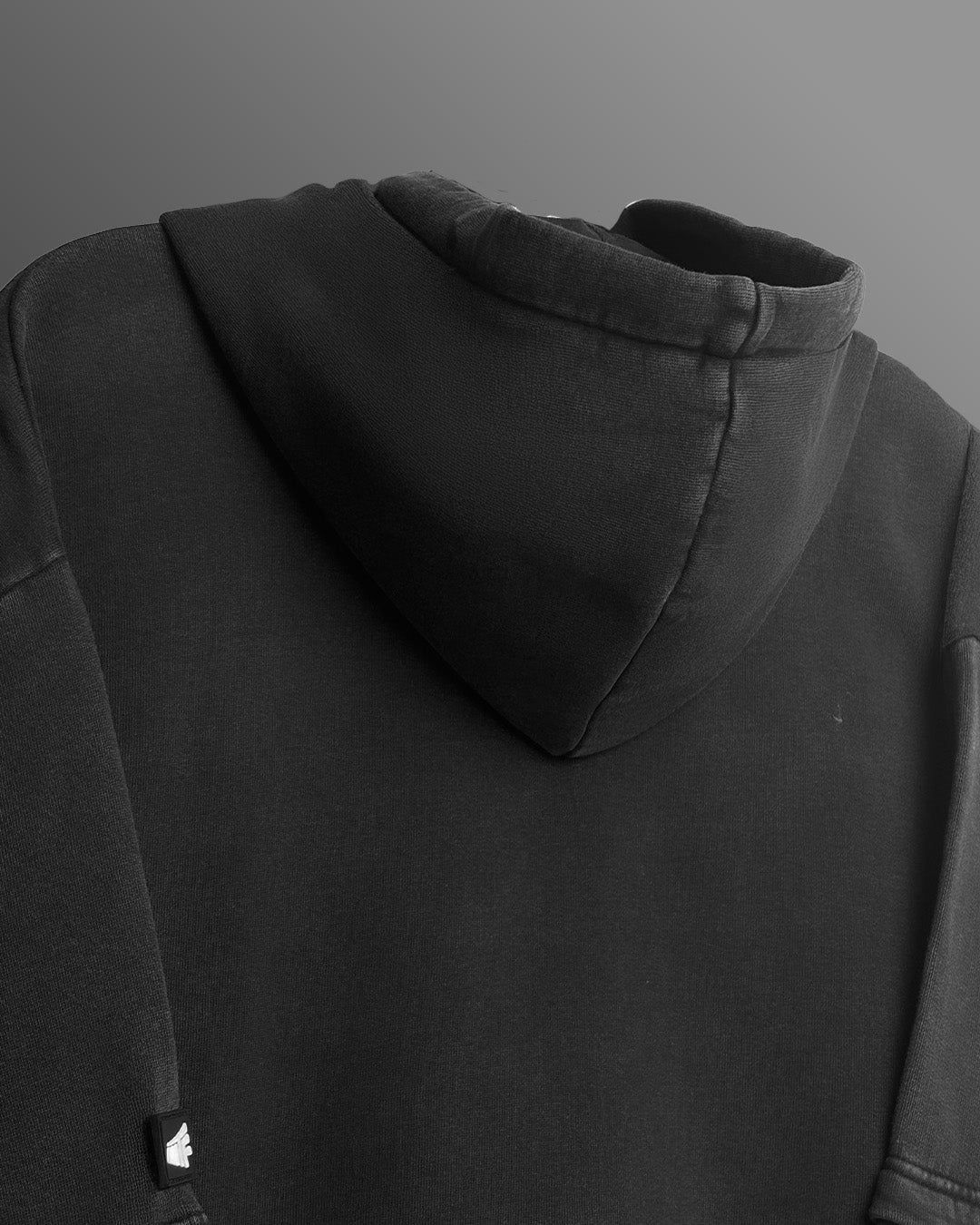 Washed Out Black Boxy-Fit Hoodie