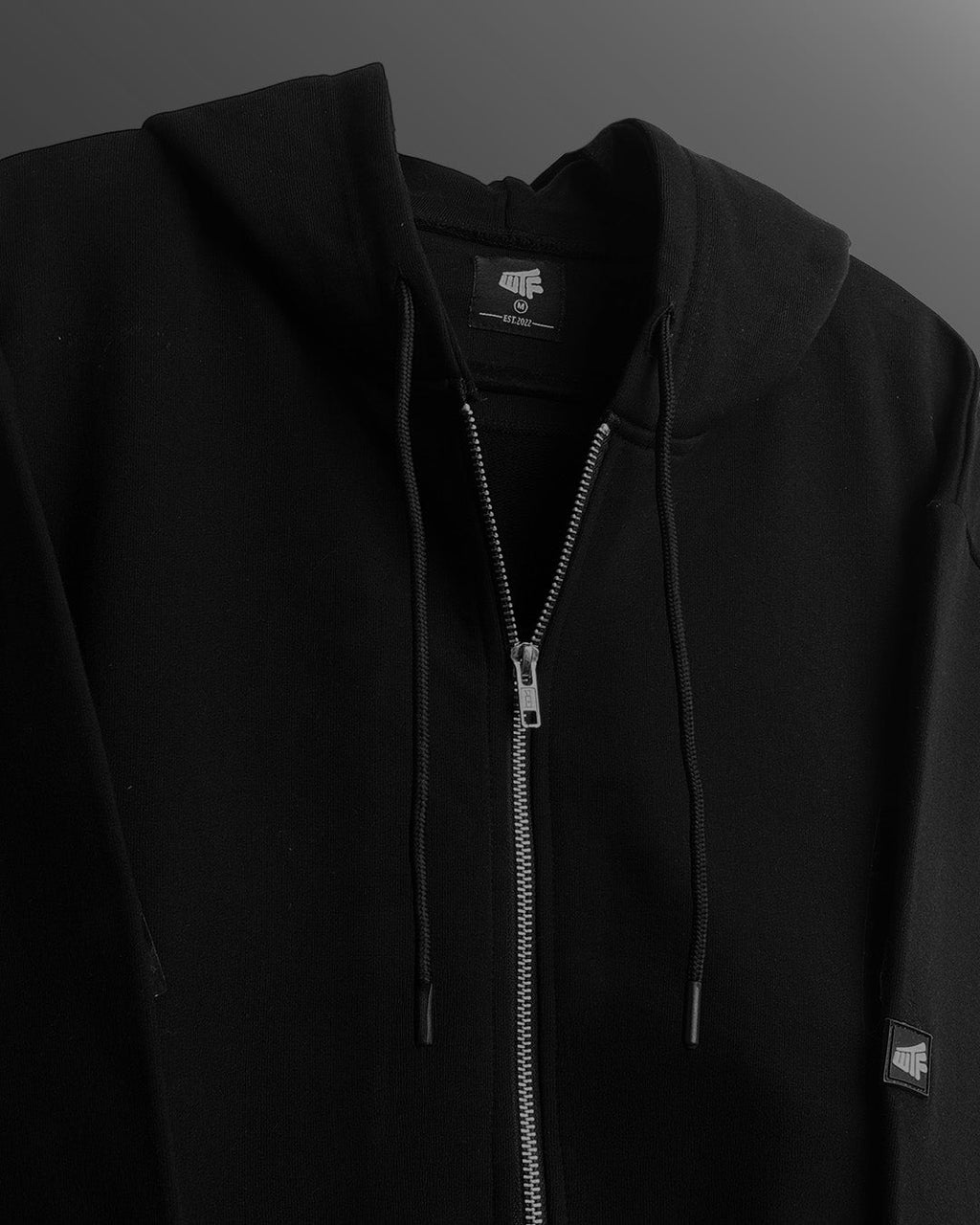 Black Blank Zipper Hoodie