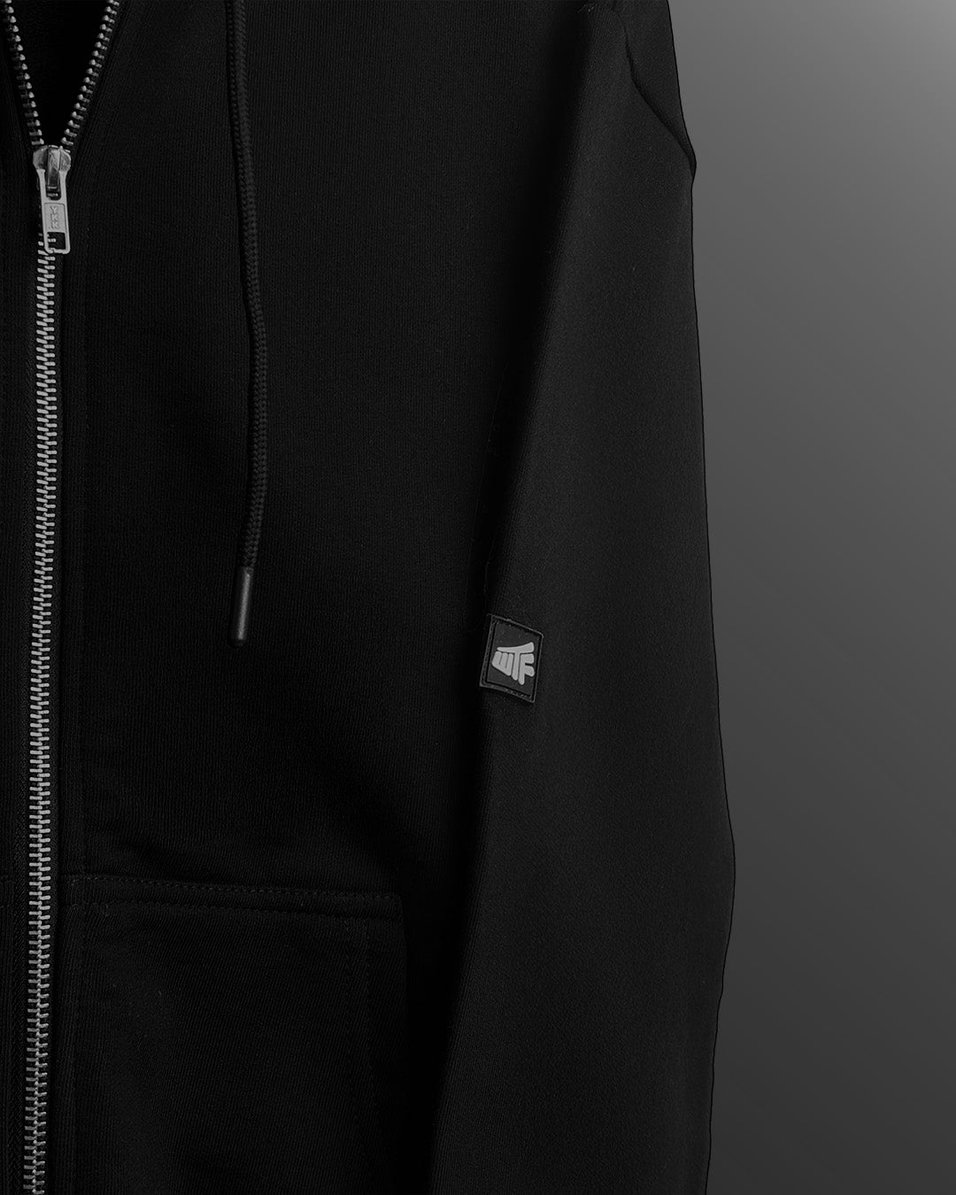 Black Blank Zipper Hoodie