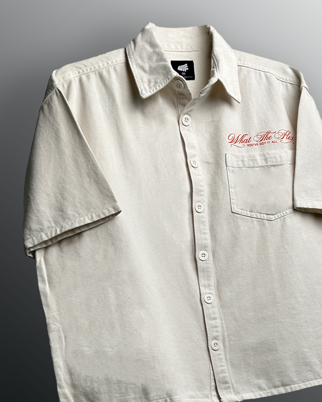 Unbothered Cream Half Sleeve Denim Shirt