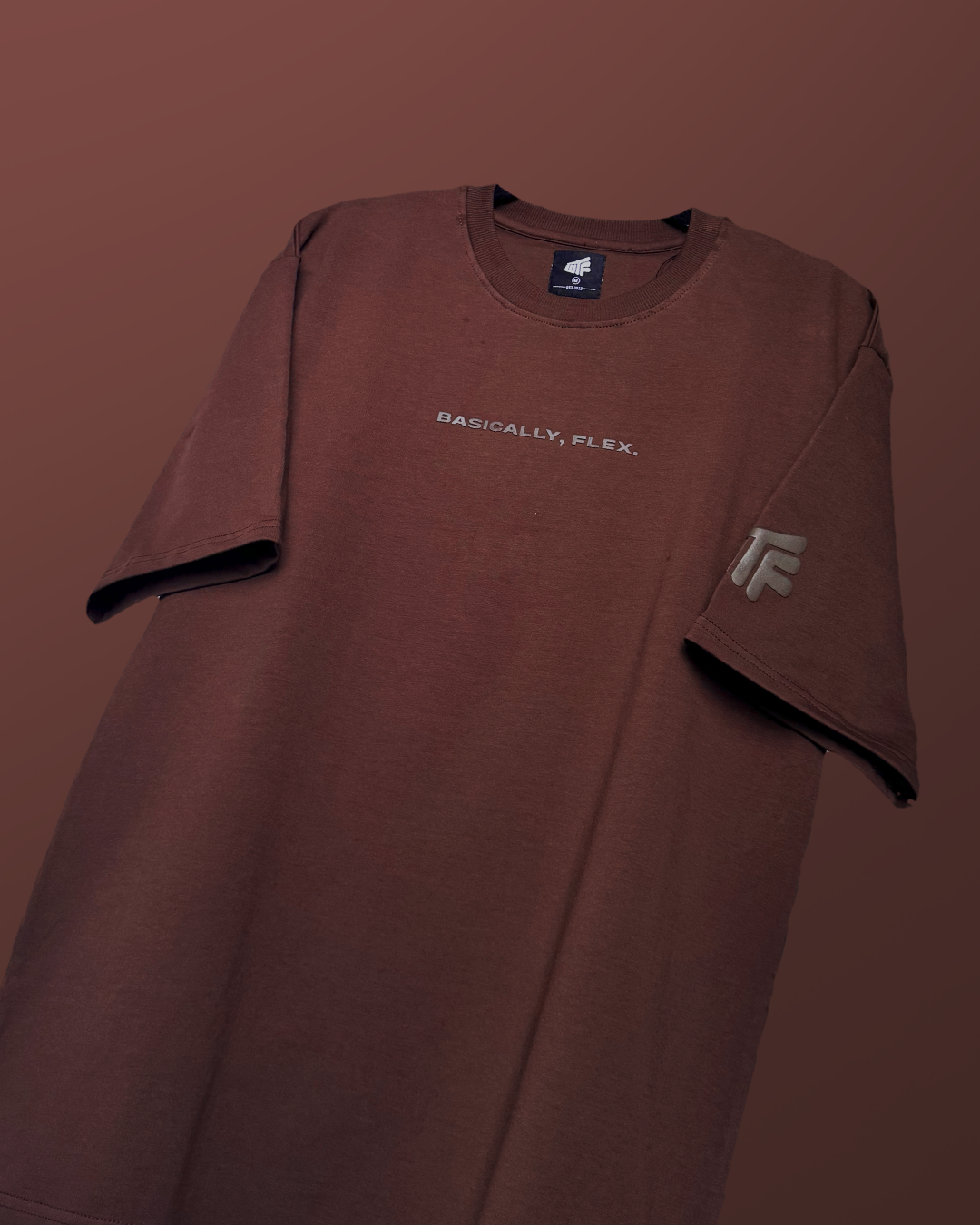 Basic Plain Brown Oversized Heavyweight T-shirt