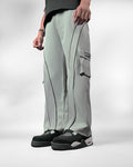 Grey Edgy Parachute Pants