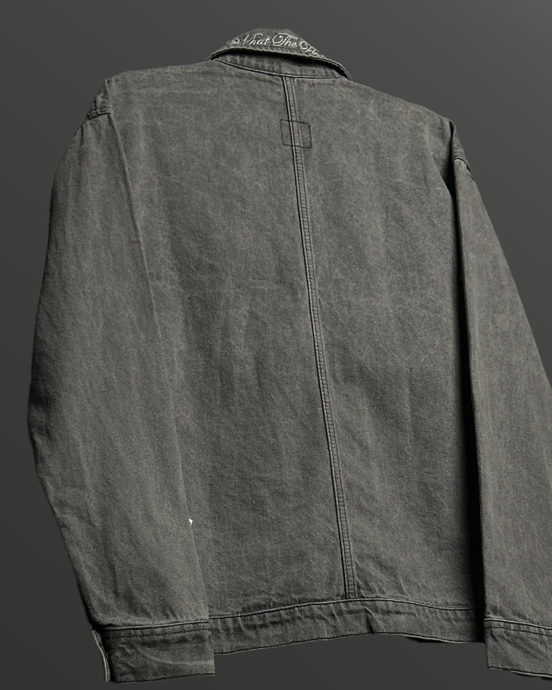 Grey Long Sleeve Stitched Denim Overshirt