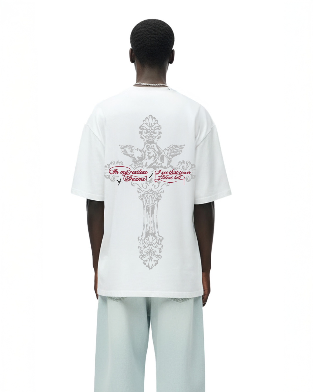 Lost Scriptures White Embroidery T-Shirt