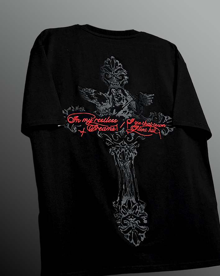 Lost Scriptures Black Embroidery T-Shirt