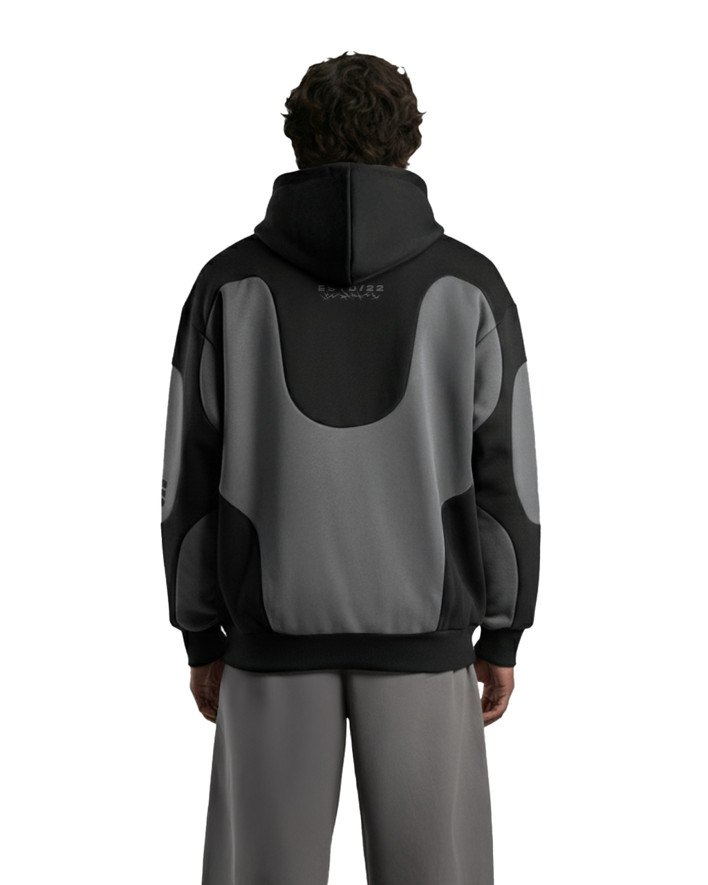 Shadow Grey Panel Oversized Hoodie