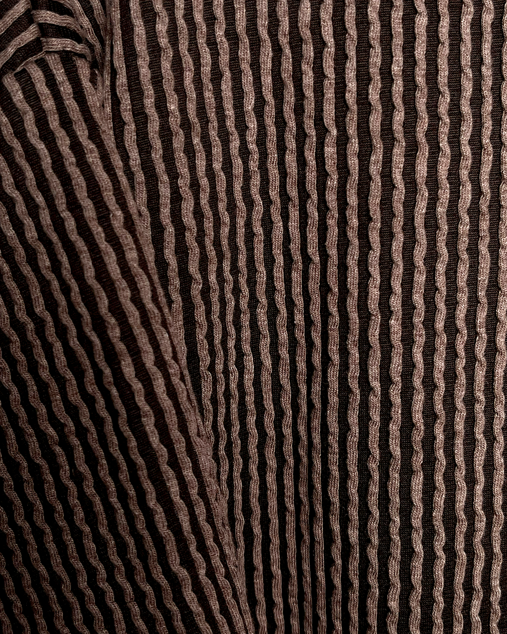 Brown Wave Polo T-Shirt with Zip